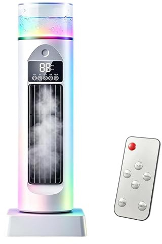 Générique Ventilateur Colonne,Souffleur Sans Pales Silencieux 6 Vitesses Avec Réservoir D'Eau - Ventilateur Tour Oscillant À 110 Degrés,Pour Dortoir Cuisine Bureau Maison Usage Intérieur