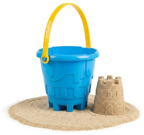 OTHERWISETRIVIAL Seau de plage en forme de château, 17 x 16 cm, plastique, pour enfants, bleu ou vert