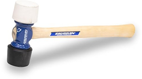 Vaughan RM24 mazo de goma, mango de nogal americano, cabezas intercambiables, blanco/negro, 680 gramos