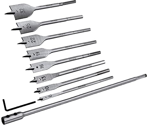 Rolson Tools 48550 - Brocas planas para madera (10 unidades)