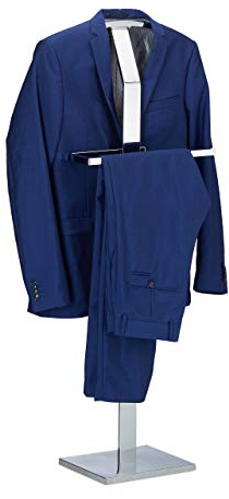 Relaxdays Herrendiener, Kleiderständer aus Metall, Stummer Diener freistehend, Kleiderbutler, HBT: ca 111 x 45 x 21 cm