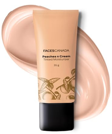 FACES CANADA Peaches N Cream Tinted Moisturizer - Light 01, 35 g Soft Peachy, Natural Glow Lightly Tinted BB Cream Non Oily Lightweight Gel Formula Blends Easily Suitable For All Skin Types