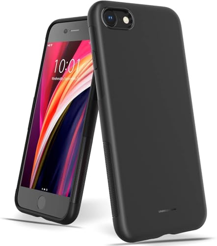 UNBREAKcable Kompatibel mit iPhone SE 2020 Hülle, iPhone 8/7 Hülle - [Fallschutz, rutschfest] Weiche, mattierte TPU Ultra-dünne Stylische Handyhülle, Case, Cover für 4,7 Zoll - Matt Schwarz