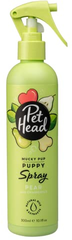 Pet Head Mucky Pup Fellspray für Welpen | Birnenduft | Pflegt und beruhigt das Fell Ihres Hundes | pH-Neutral | Vegan & Tierversuchsfrei | Sanfte Formel für Hunde und Welpen ab 8 Wochen | 300ml