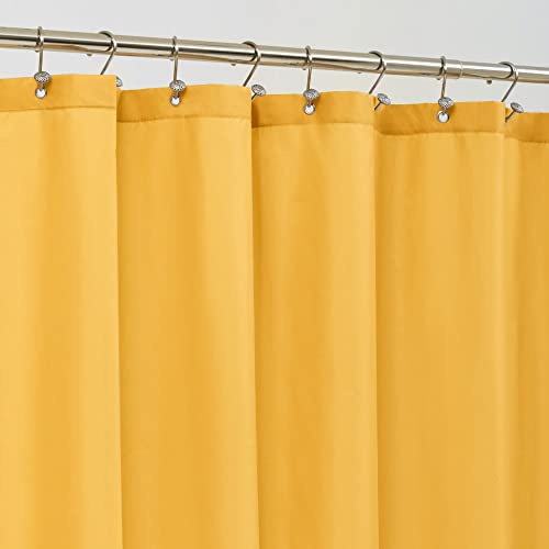 ALYVIA SPRING Tenda o rivestimento da doccia, con 3 magneti, in morbido tessuto di qualità alberghiera, per bagno, leggera e lavabile in lavatrice, dimensioni standard 182 x 183 cm, giallo senape