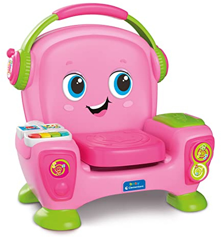 Clementoni Baby Poltroncina Interattiva Canta Suona e Balla Pink, Bambini 12-36 Mesi, Gioco Educativo con Luci e Filastrocche per Imparare Cantando e Ballando, Made in Italy, Lingua Italiana, 17755