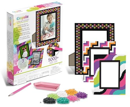 CRAYOLA Creations - Kit Cadres Photo Personnalisables avec Cristaux Colorés, Activité créative et Cadeau pour filles, à partir de 8 ans