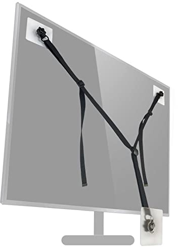 Confezione da 3 cinghie di sicurezza per TV a schermo piatto, senza trapano, regolabili, anti-ribaltamento, kit di ancoraggio per mobili a prova di bambino