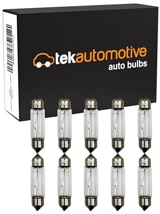 Tek Automotive 239 C5W Bulb Festoon Number Plate Bulb Interior Light 12V 5W S8.5D 11x38mm Car Bulbs - Box of 10
