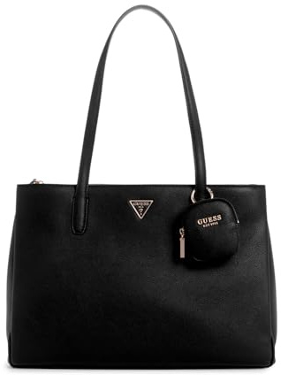 GUESS Damen Power Play, Tech Tote, Umhängetasche, Schwarz
