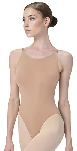 flexdans Hautfarben Ballett Trikot Body Turnanzug Gymnastik Tanzen Unterwäsche für Kinder und Damen Adult L/XL
