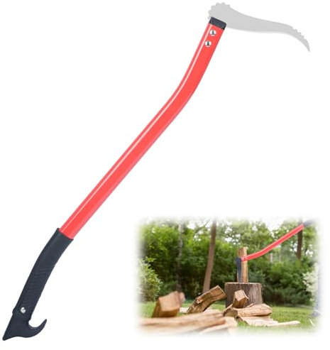 aleawol Sappie Handsappie mit Alustiel 72 cm, Handsappel mit Gezahnter Schneide entfernen von Ästen und Spalten von Holz, Rot