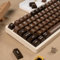 160 Keys Doubleshot Keycaps Cherry Profile Chocolate Keycap Set Fit for 60% 65% 75% 95% Cherry Mx Switches ISO ANSI Mechanical Keyboard