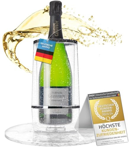 Dimono® Flaschenkühler doppelwandiger Weinkühler Thermo Sektkühler für Wein-Flaschen, Sekt, Champagner und Wasser (Hochglanzacryl)