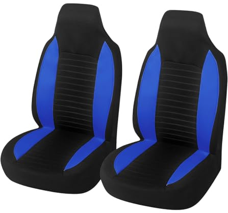 CGEAMDY Car Seat Covers, 2 Pcs Front Car Seat Protectors, Breathable Waterproof and Non-Slip car seat, Compatible with Cars, SUVs and Trucks (Blue)