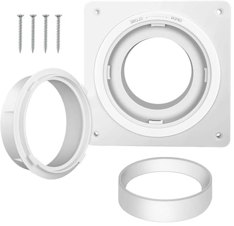 Wodsty Kit di collegamento rapido per sfiato asciugatrice e tubo flessibile da 10,2 cm, 17,8 x 17,8 cm, bianco Ic, per la ventilazione dell'asciugatrice, scarico del bagno e lavanderia