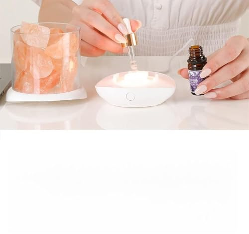 Fafeicy Saltkristalllampa, USB-aromadiffusor, Färgglad Nattlampa för Yogakontor i Sovrummet, Skapar Avkopplande Atmosfär med 7 Färgalternativ (Färgrik #17)