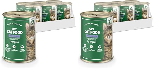 by Amazon Cibo umido per gatti senza cereali, in barattolo, paté di anatra, 6 x 400 g (Confezione da 2)
