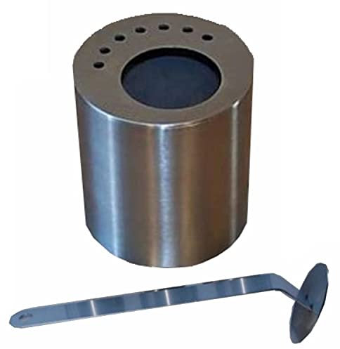 1 Schachtel aus Edelstahl (0,5 Liter, leer) mit Feuerlöscher-Flammen und der Schlossplatte Wirtschaft