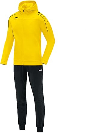 JAKO Trainingsanzug Damen Polyester Classico mit Kapuze Citro Gr. 40 - Jogginganzug 2-teilig für Sport und Alltag, Jogginghose & Trainingsjacke