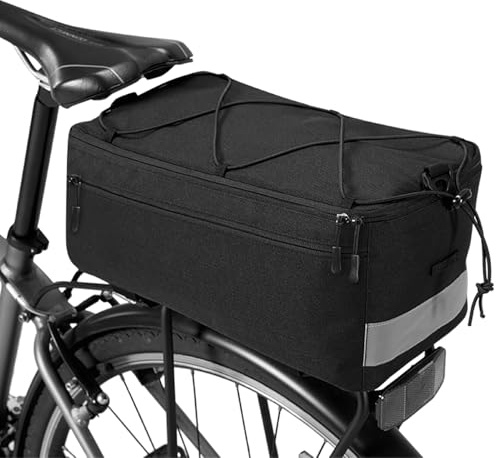 Lixada Multi Function Cycling Insulated Trunk Cooler Bag Bicycle Bike Rear Seat Bag Luggage Rack Pannier Bag (Black-2)