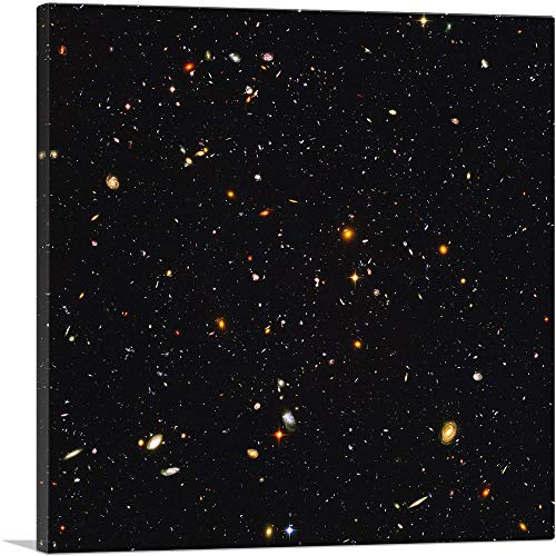 ARTCANVAS Original NASA Hubble Telescope Ultra Deep Field Space Photograph Canvas Art Print Stretched Framed Painting Picture Poster Giclee Wall Decor - 26 x 26 (0.75 Deep)