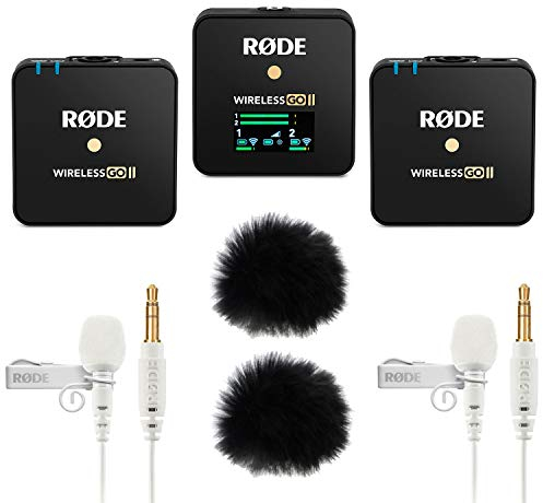 Rode Wireless GO II 2-Kanal Mikrofon-Funksystem + 2X Lavalier GO Weiß+ 2X keepdrum Windschutz