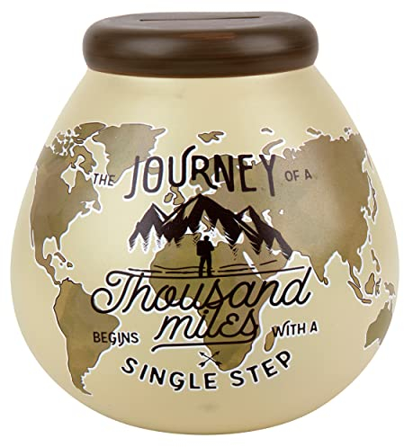 Pot of Dreams Hand Painted Adventure Globe Save And Smash Handcrafted Ceramic Money Box | Eco Freindly & Recyclable Piggy Bank | Decorative Gift and Saving for holiday & Travel Plans