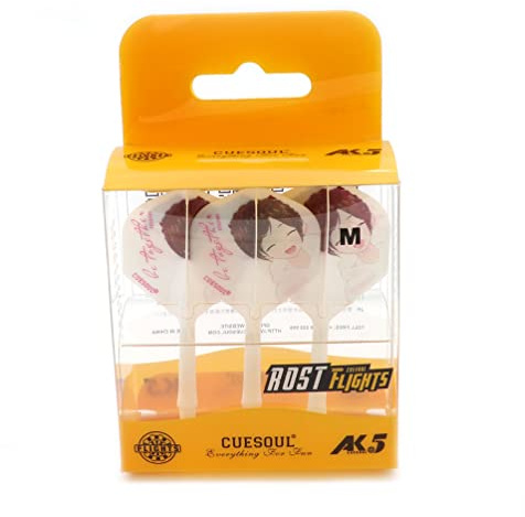 CUESOUL Rost Eje de dardo Integrado y Forma estándar de Plumas con patrón Atractivo, Juego de 3 Piezas (CSAK-58X-6)