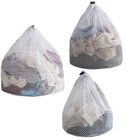 Sacchetti Lavatrice,Sacchetti Rete Biancheria,3 Pezzi Borse per Il Bucato con Coulisse,Riutilizzabile Sacchetto Lavatrice a Rete Grossa,per Camicetta,Biancheria Intima, Reggiseno,Vestiti Delicati