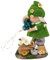 TERESA'S COLLECTIONS Gartenzwerge Gartendeko für Draußen,20cm Wetterfest Figur mit Solarleuchte,Blumenpflücken Gartenfiguren draußen,Gartenwichtel Gartendeko Solar