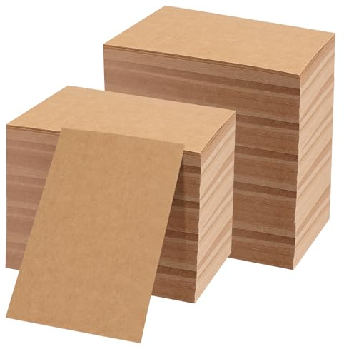 MUKLEI 300 Sheets 4 x 6 Inch Brown Craft Cardstock, 250gsm Blank Index Cards Kraft Cardstock for Invitations, Menus, Crafts, DIY Cards, Gift Tags