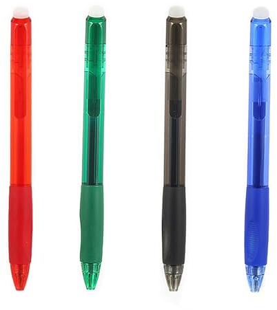 AQSQWQ Radierbarer Kugelschreiber Tintenroller, 4 Stück (Schwarz, Blau, Rot, Grün), 0.7mm Tintenroller Löschbarer Stift Gelschreiber Radierstift für Schulsachen Bürobedarf Studenten