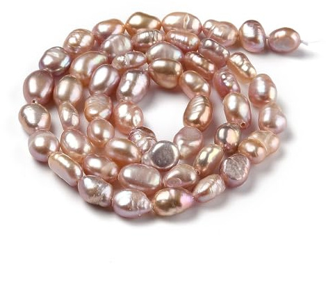 Beadthoven 48pcs Natural Cultured Freshwater Pearl Beads Sienna Rice Baroque Freshwater Pearl Beads for Craft Jewelry Making, Hole: 0.5mm