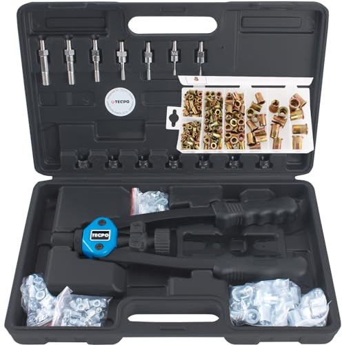 TECPO Lot de 110 pinces à riveter professionnelles M3-M12 avec écrous à riveter
