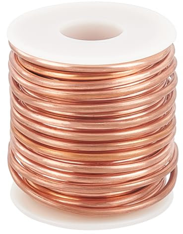 BENECREAT 10m massiver Kupferdraht, 2.6mm/10 Gauge runder weicher Kupferdraht reiner Kupferdraht für Schmuckherstellung Handwerk Edelstein Einwickeln