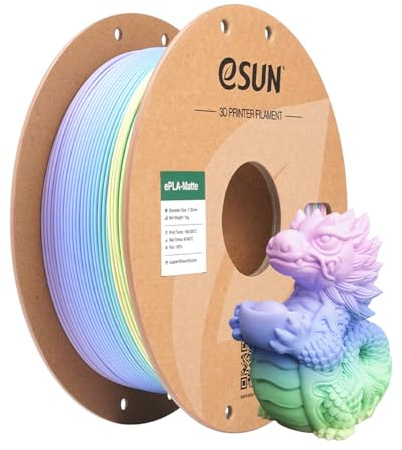 eSUN Matte Rainbow PLA Filament 1.75mm 1KG, Matte Multicolored PLA, Macaron