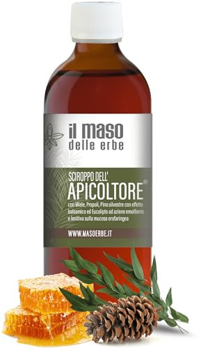 Sciroppo Tosse Adulti per Benessere Naso Gola con Miele Propoli Eucalipto e Pino silvestre - Integratore Effetto Balsamico - Il Maso delle Erbe - 200 ml