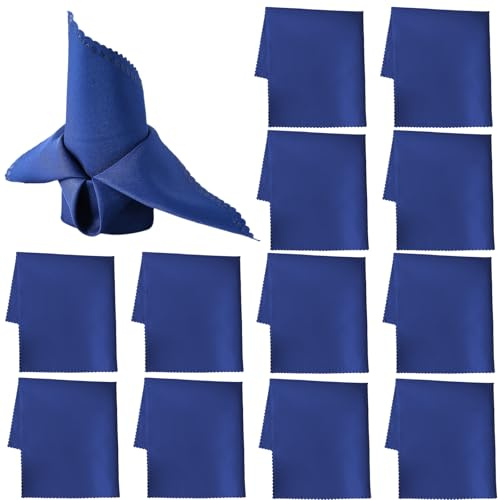 GmeDhc 12 servilletas de tela azul, 48 x 48 cm, servilletas de tela, para hotel, almuerzo, restaurante, Navidad, bodas, eventos y fiestas