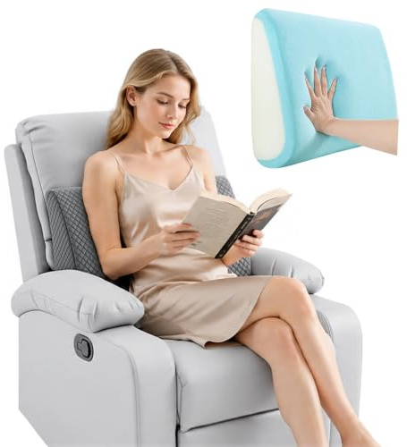 TOPROUD Extra Large Lumbar Support Pillow for Recliner Chair, Memory Foam Back Support Cushion for Elderly, Thick Lumbar Cushion for Armchair, Sofa & Reading Chair, Lower Back Pain Relief Support