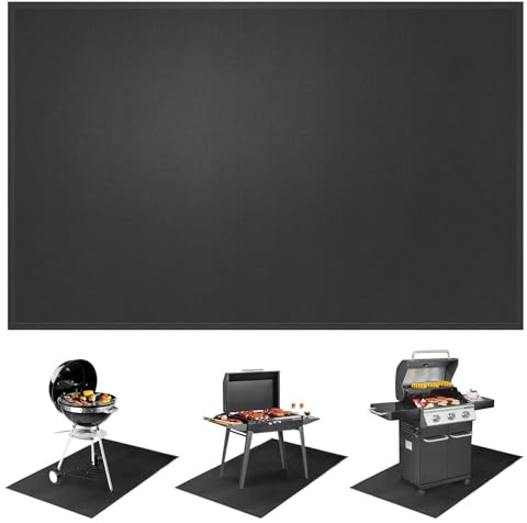 Mondoshop Base ignífuga de 100 × 150 cm, alfombrilla protectora para el suelo, alfombrilla de protección contra el calor, alfombrilla para barbacoa de gas, parrilla de carbón vegetal, brasero