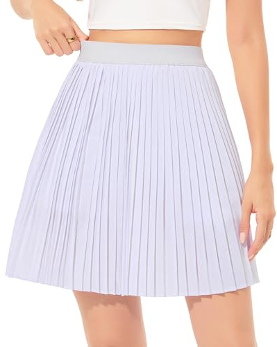 Wikoan Faldas para Mujer Falda de Verano Elegantes Faldas Plisadas Falda Corta de Moda con Forro S-XXL