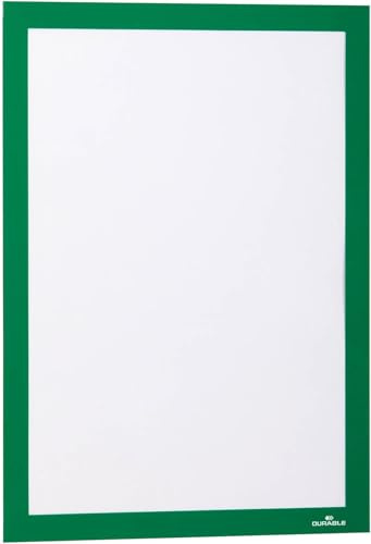 Durable Duraframe Info Frame, A4, självhäftande, 10 styck, grön, 488205 | Magnetram för släta ytor, yttermått 236 x 323 mm, läsbar från båda hållen, liggande eller stående, Made in Poland