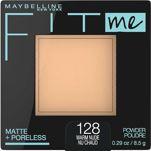 Maybelline Fit Me Matte + Poreless Pressed Face Powder Makeup & Setting Powder, Warm Nude, 1 Count