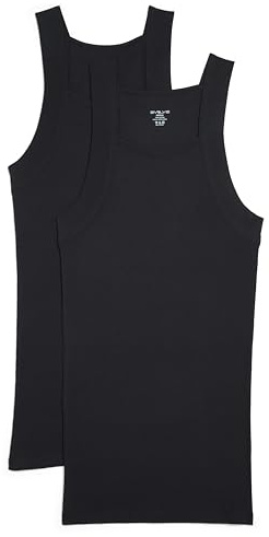 Evolve Lot de 5 débardeurs Confortables en Coton pour Homme, Noir, Taille M