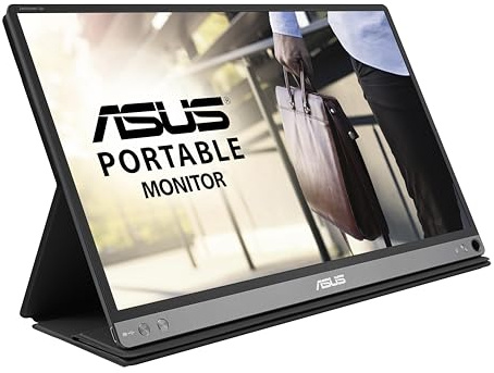 ASUS ZenScreen MB16AP - 15,6 Zoll tragbarer USB Monitor - Full HD 1920x1080, Hybrid Typ-C, Micro HDMI, Autorotation, leichtes Design, Smartcase, Akku - IPS Panel, 16:9, glänzendes Display