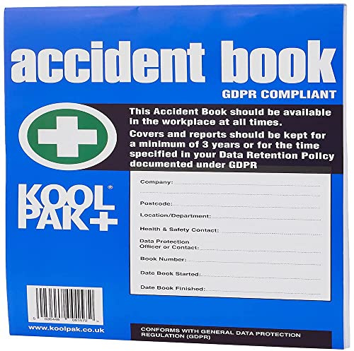 Koolpak GDPR Compliant Business/Workplace Accident Report Book - A4