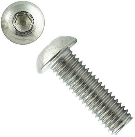 Eisenwaren2000 | Viti a testa bombata M6 x 16 mm con esagono incassato (100 pezzi) – Viti a testa bombata ISO 7380 con testa piatta – Viti filettate – acciaio inox A2 V2A – antiruggine