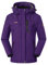 donhobo Femme Veste de Ski Imperméable de Montagne Manteau d'hiver Extérieur en Polaire Coupe-Vent avec Capuche - Violet - S