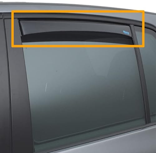 Hintere Windabweiser (1 Set) für die Fahrer und Beifahrerseite-CLS0044280D passend für Ford Focus Turnier TYP DYB, 5-Door, 2011-2018 Dunkles Material